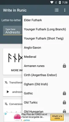 Write in Runic android App screenshot 0