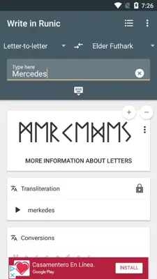 Write in Runic android App screenshot 1